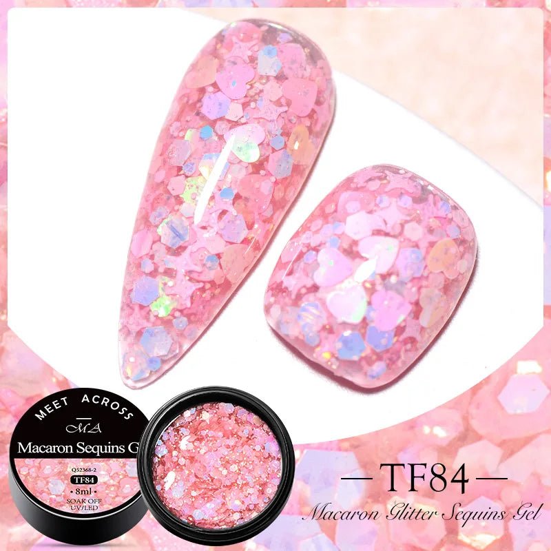 MEET ACROSS 5ml Pink Dried Flower Gel Nail Polish Natural Flower Fairy Nail Art Gel Soak Off UV LED Painting Varnishes For Nails - Paola Center