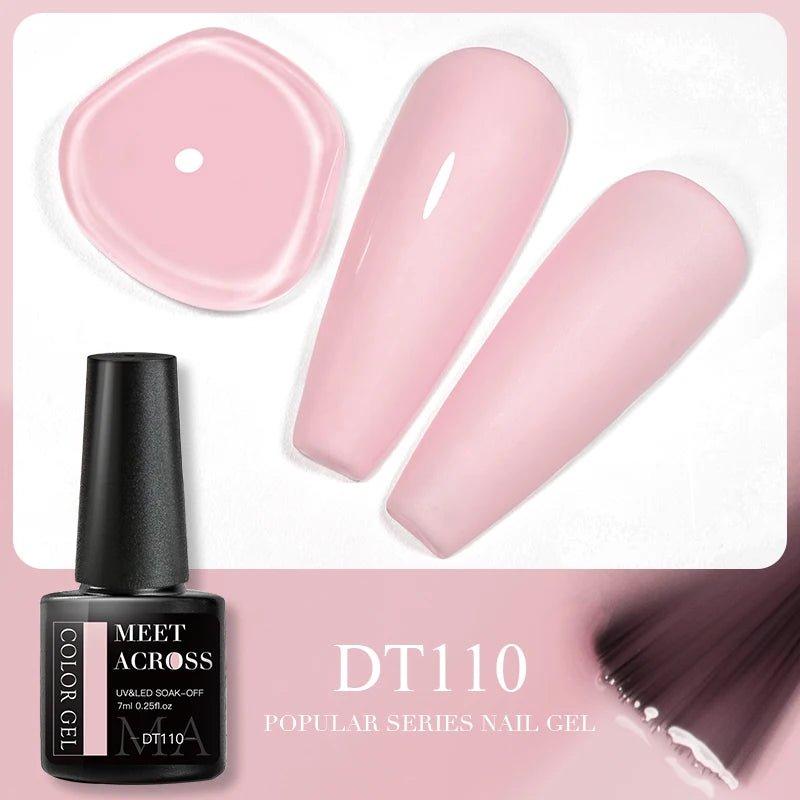 MEET ACROSS 5ml Pink Dried Flower Gel Nail Polish Natural Flower Fairy Nail Art Gel Soak Off UV LED Painting Varnishes For Nails - Paola Center
