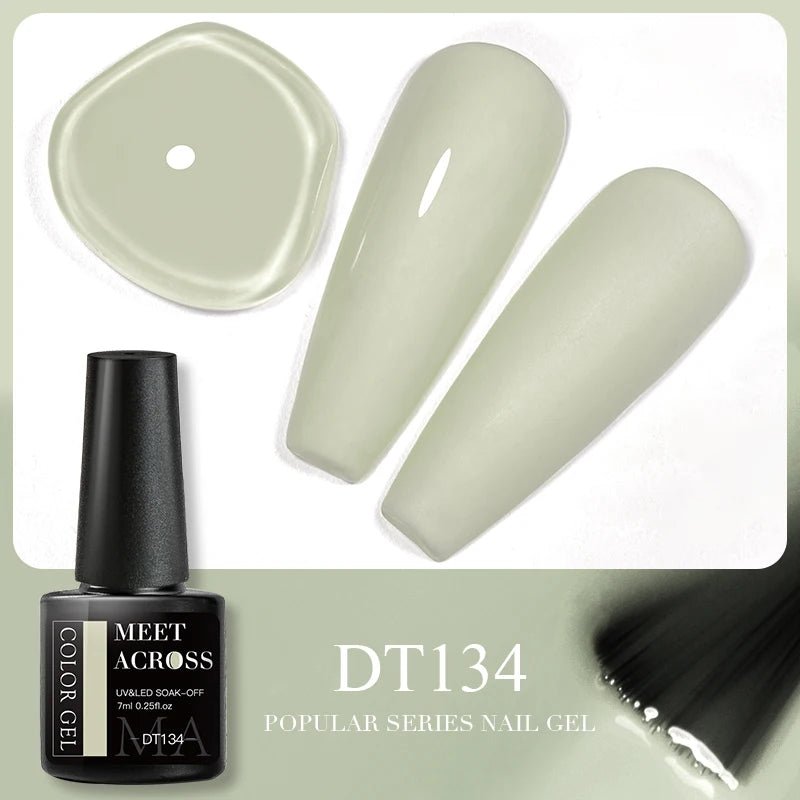 MEET ACROSS 5ml Pink Dried Flower Gel Nail Polish Natural Flower Fairy Nail Art Gel Soak Off UV LED Painting Varnishes For Nails - Paola Center