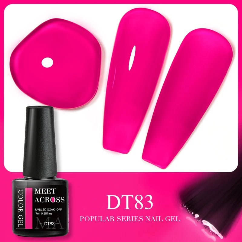 MEET ACROSS 5ml Pink Dried Flower Gel Nail Polish Natural Flower Fairy Nail Art Gel Soak Off UV LED Painting Varnishes For Nails - Paola Center