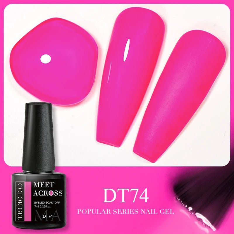 MEET ACROSS 5ml Pink Dried Flower Gel Nail Polish Natural Flower Fairy Nail Art Gel Soak Off UV LED Painting Varnishes For Nails - Paola Center
