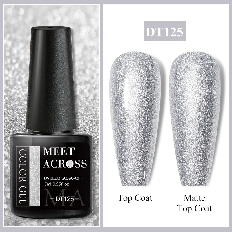 MEET ACROSS 7ml Gel Nail Polish Spring 140 Colors For Fall Decoration Semi Permanent Matte Top Coat Nail Art UV Gel Varnish - Paola Center