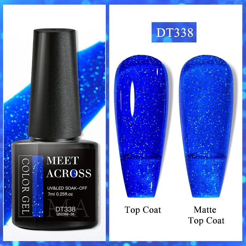 MEET ACROSS 7ml Gel Nail Polish Spring 140 Colors For Fall Decoration Semi Permanent Matte Top Coat Nail Art UV Gel Varnish - Paola Center