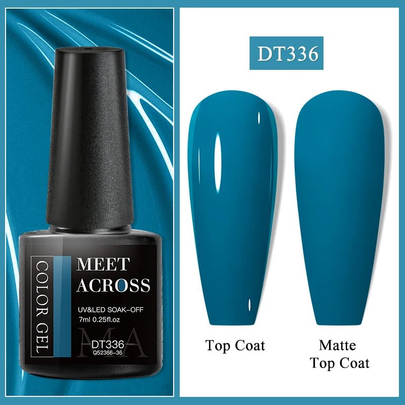 MEET ACROSS 7ml Gel Nail Polish Spring 140 Colors For Fall Decoration Semi Permanent Matte Top Coat Nail Art UV Gel Varnish - Paola Center