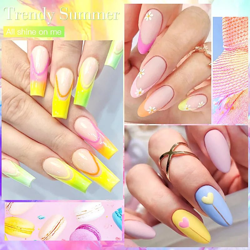 MEET ACROSS 7ml Gel Nail Polish Spring 140 Colors For Fall Decoration Semi Permanent Matte Top Coat Nail Art UV Gel Varnish - Paola Center