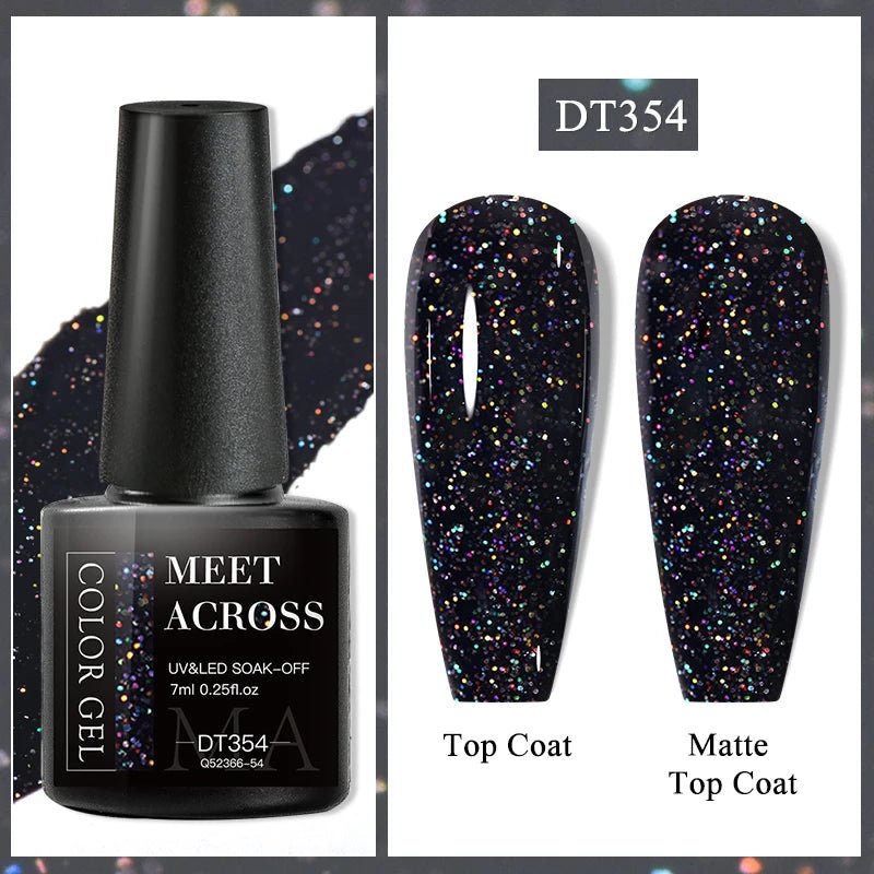 MEET ACROSS 7ml Gel Nail Polish Spring 140 Colors For Fall Decoration Semi Permanent Matte Top Coat Nail Art UV Gel Varnish - Paola Center