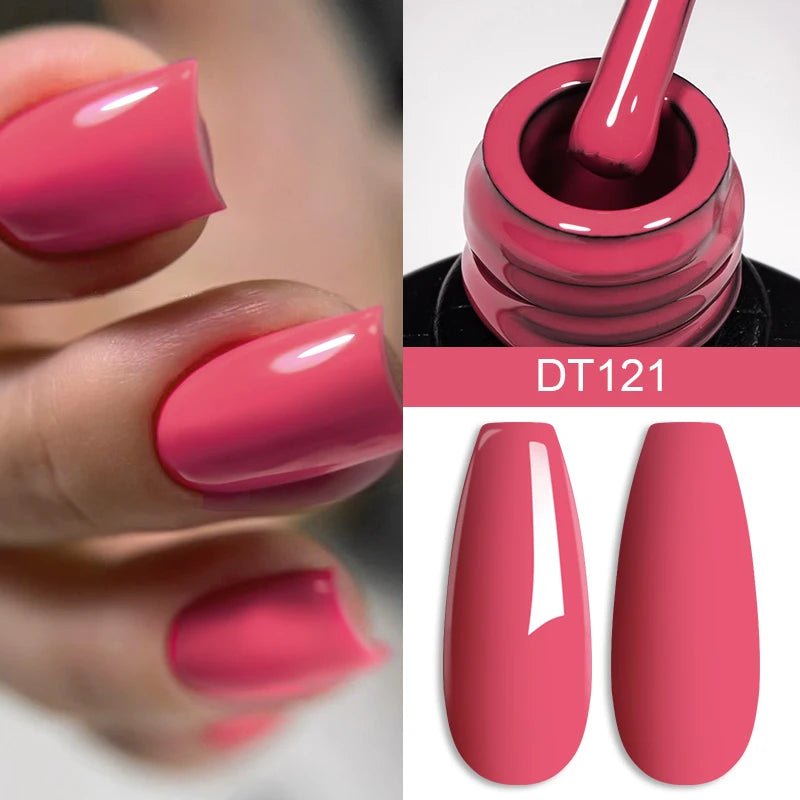 MEET ACROSS 7ml Red Gel Nail Polish Crystal Semi Permanent Soak Off UV Gel Varnish Nail Art Manicure Base Matte Top Coat Vernis - Paola Center