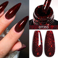 MEET ACROSS 7ml Red Gel Nail Polish Crystal Semi Permanent Soak Off UV Gel Varnish Nail Art Manicure Base Matte Top Coat Vernis - Paola Center