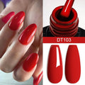 MEET ACROSS 7ml Red Gel Nail Polish Crystal Semi Permanent Soak Off UV Gel Varnish Nail Art Manicure Base Matte Top Coat Vernis - Paola Center