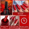 MEET ACROSS 7ml Red Gel Nail Polish Crystal Semi Permanent Soak Off UV Gel Varnish Nail Art Manicure Base Matte Top Coat Vernis - Paola Center