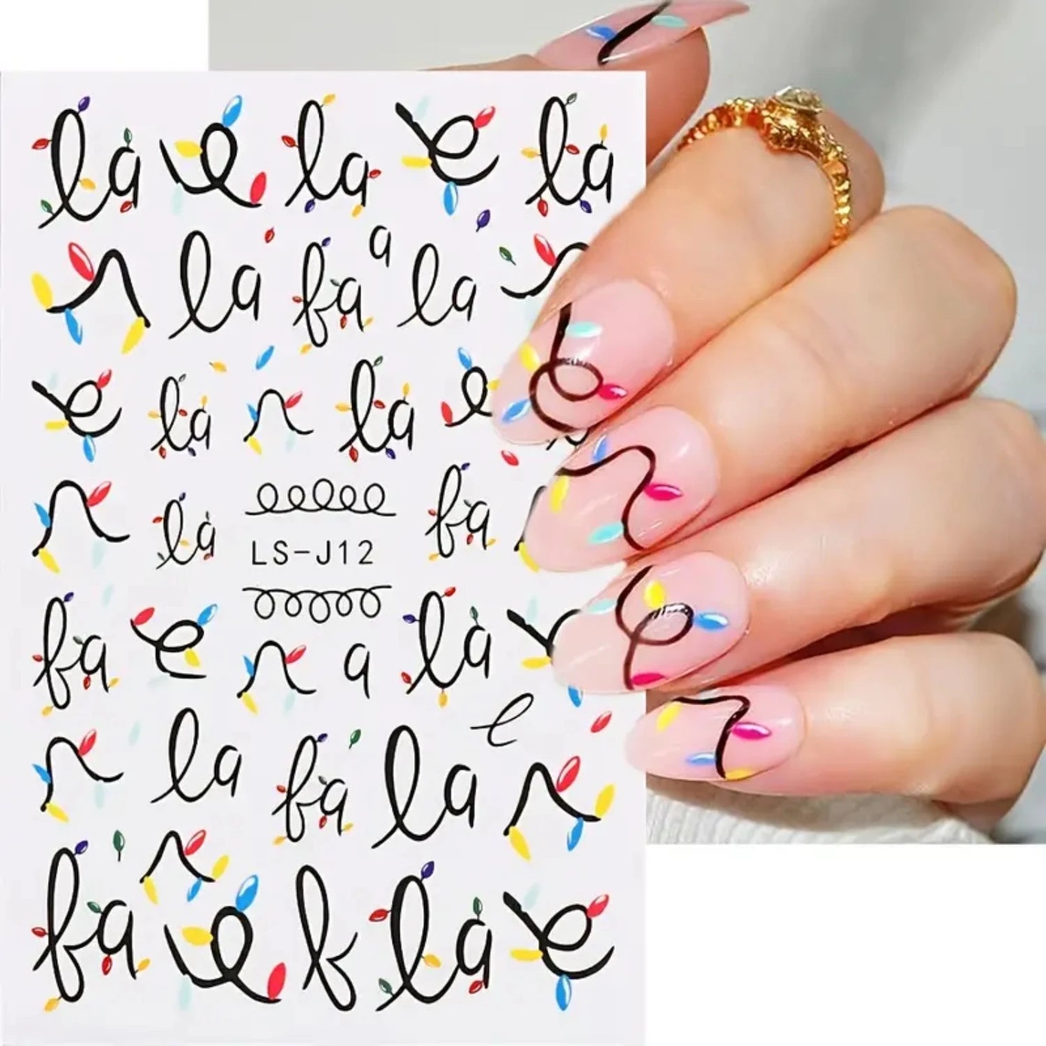 Colorful nail art supplies featuring festive designs for creative nail art enthusiasts