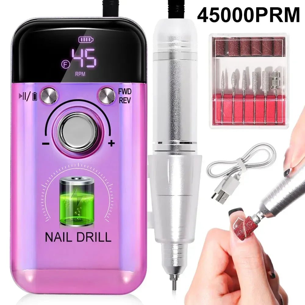 Luxury nails drill kit by Paola Center with 45000PRM speed for Hailey Bieber nails and nail art supplies