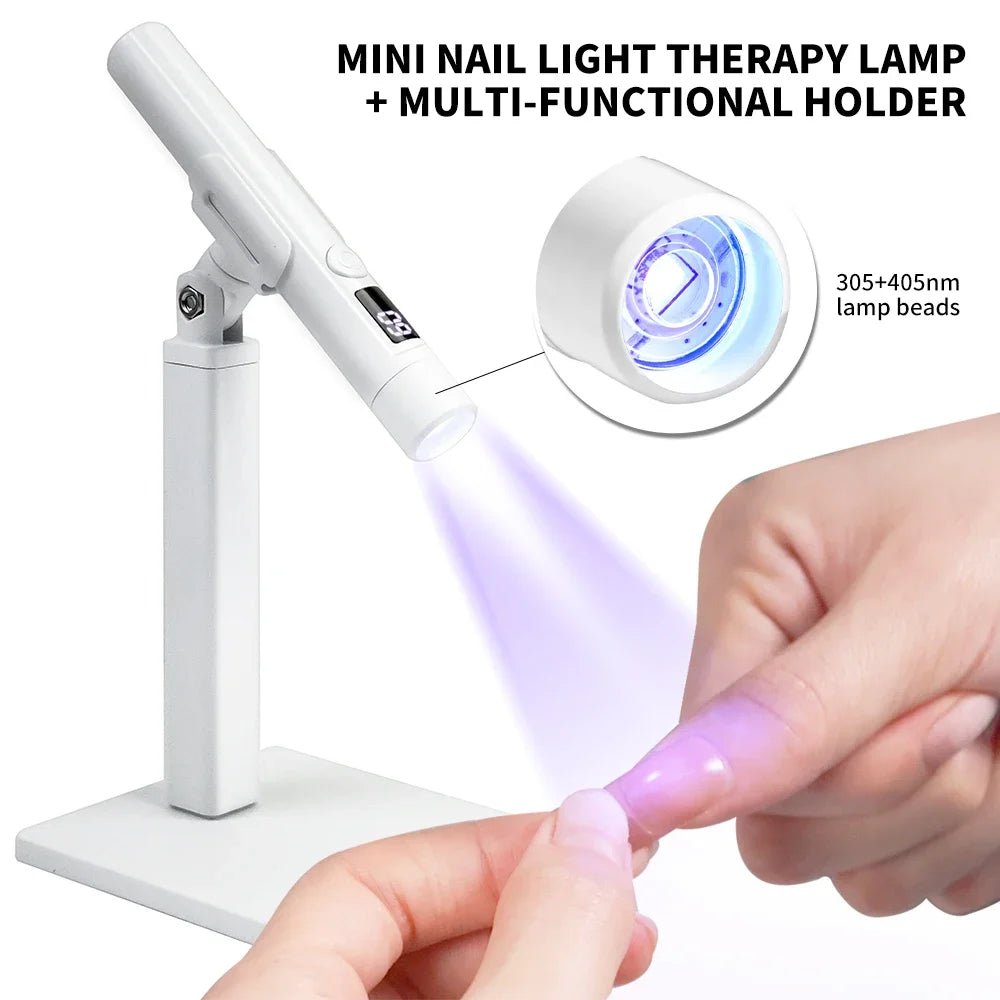 Paola Center Nail Art UV LED Light mini therapy lamp with multi-functional holder curing nail polish