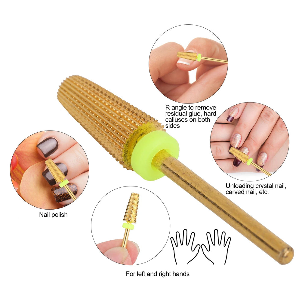 Nail Drill Bits 5 in 1 Nail Polishing Grinding Sanding Heads Nail Polisher Accessory Nail Polisher Accessory Nail Polishing Head - Paola Center