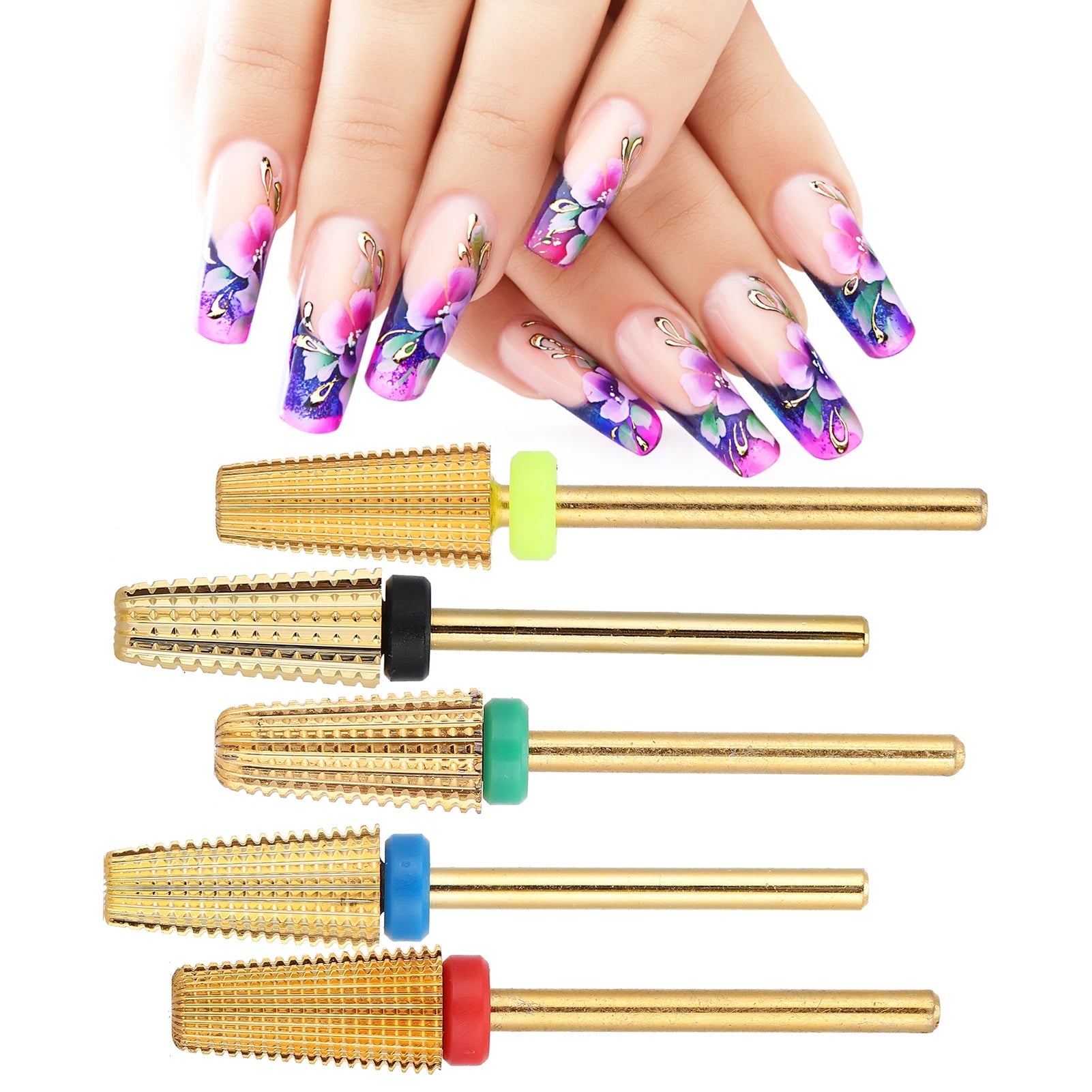 Nail Drill Bits 5 in 1 Nail Polishing Grinding Sanding Heads Nail Polisher Accessory Nail Polisher Accessory Nail Polishing Head - Paola Center