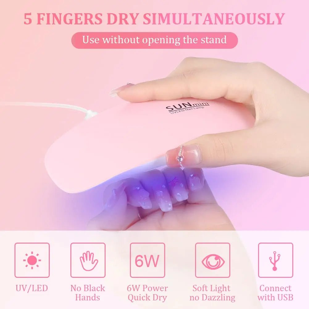 Nail Lamp Foldable 6w Uv Led Lamp For Nails Machine Uv Leds Gel Quick drying Dryer Lamp Manicure Tool Professional Equipme - Paola Center