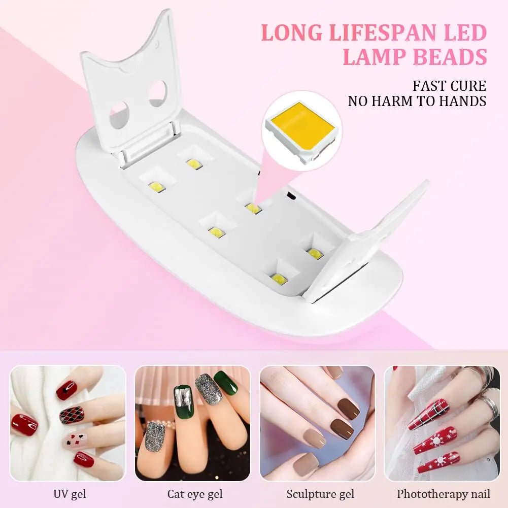 Nail Lamp Foldable 6w Uv Led Lamp For Nails Machine Uv Leds Gel Quick drying Dryer Lamp Manicure Tool Professional Equipme - Paola Center