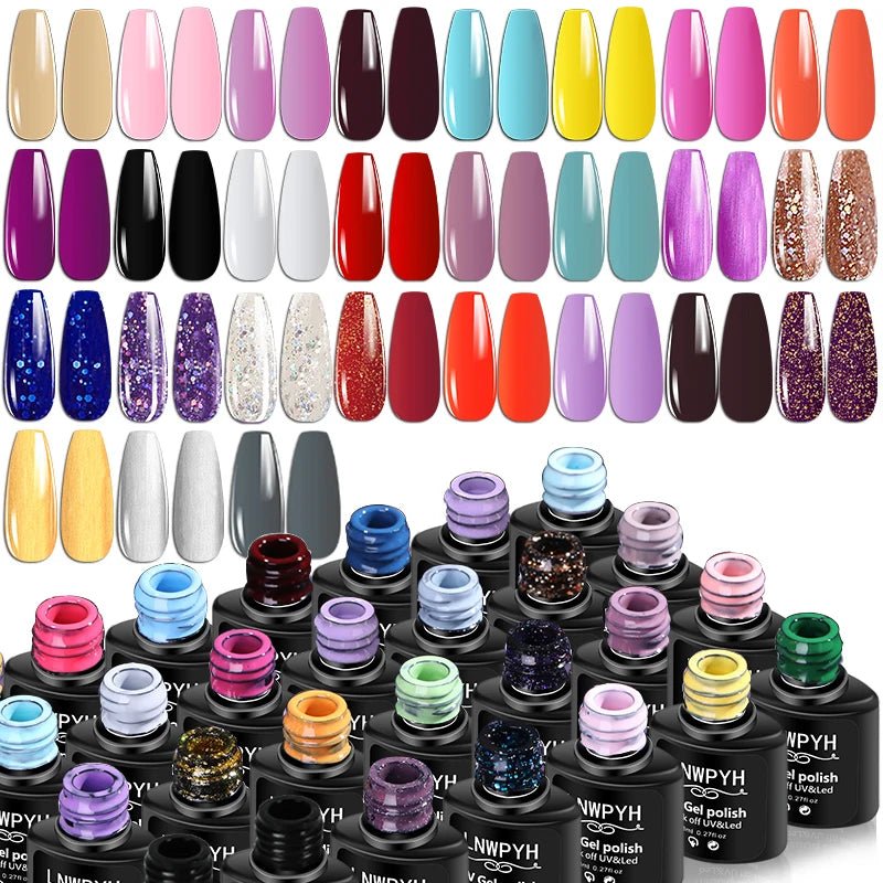 Nail Polish Kit Acrylic Nail Kit Poly Nail Gel Set With Nail Lamp Nails Extension Glitter Gel UV Building Gel Manicure Tools Set - Paola Center