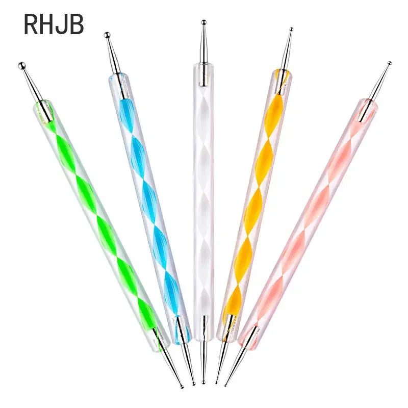 New 2025 Multiple nail art nail brush Design Tip Drawing Carving Dotting Nail Pen Builder Flat Liner Acrylic Gel Polish Manicure - Paola Center