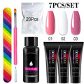 Poly Nail Gel Full Set With 6W LED Lamp Nail Set For Beginner Nail Tips Art 3D Design Decoration Extension Manicure Tools Kit - Paola Center