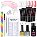Poly Nail Gel Full Set With 6W LED Lamp Nail Set For Beginner Nail Tips Art 3D Design Decoration Extension Manicure Tools Kit - Paola Center