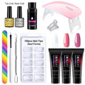 Poly Nail Gel Full Set With 6W LED Lamp Nail Set For Beginner Nail Tips Art 3D Design Decoration Extension Manicure Tools Kit - Paola Center