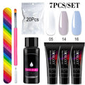 Poly Nail Gel Full Set With 6W LED Lamp Nail Set For Beginner Nail Tips Art 3D Design Decoration Extension Manicure Tools Kit - Paola Center