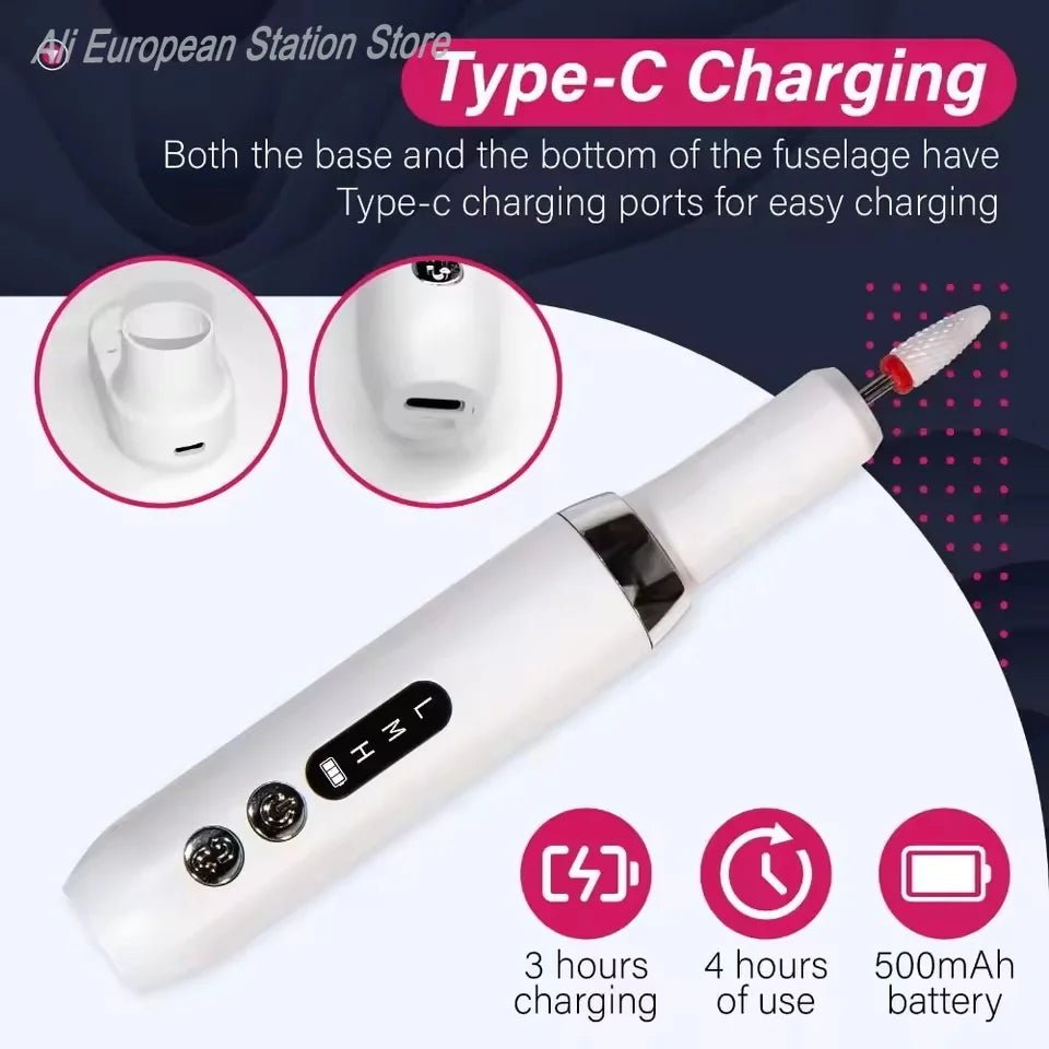 Professional Electric Nail Drill Machine for Manicure & Pedicure – Nail Grinder, Polisher & Cuticle Remover – Home & Salon Use - Paola Center