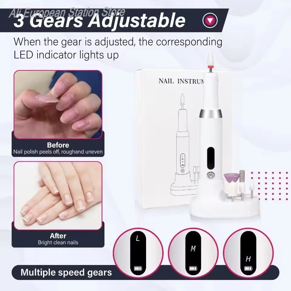 Professional Electric Nail Drill Machine for Manicure & Pedicure – Nail Grinder, Polisher & Cuticle Remover – Home & Salon Use - Paola Center
