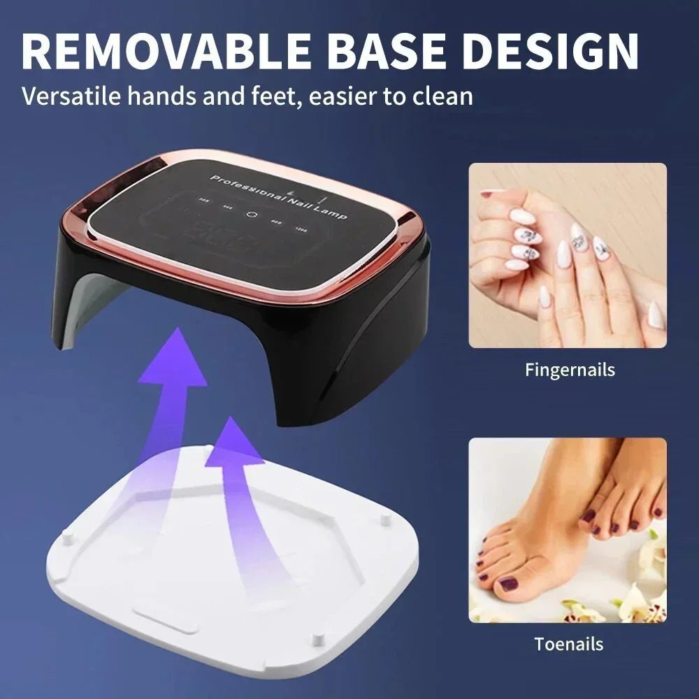Paola Center fast drying Nail UV LED Light with removable base for easy cleaning and versatile use on fingernails and toenails