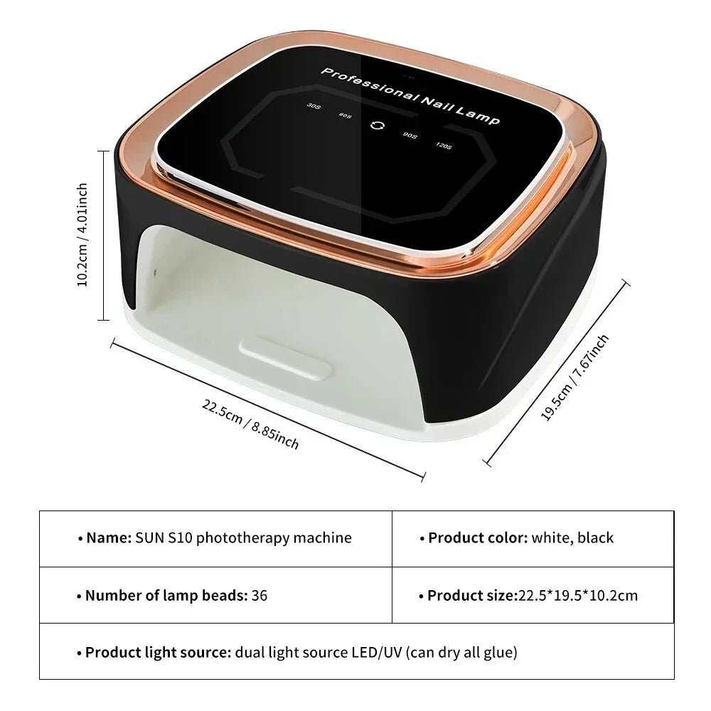 Paola Center fast drying Nail UV LED Light SUN S10 phototherapy machine with 36 lamp beads in black and white