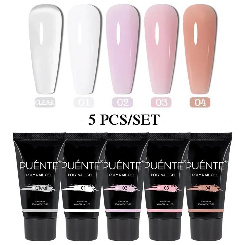 PUENTE 6Pcs Aurora Shell Thread Cat Magnetic Gel Polish Set With Magnet Glitter Pearl Cat Eye Gel Soak Off Nail Art Varnish Kit - Paola Center