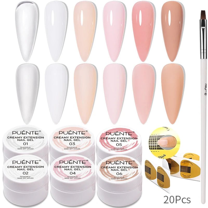 PUENTE 6Pcs Aurora Shell Thread Cat Magnetic Gel Polish Set With Magnet Glitter Pearl Cat Eye Gel Soak Off Nail Art Varnish Kit - Paola Center