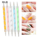 RHJB 5PCS New 3D Uv Gel Art Nail Fingernails, Drill, Fingernail, Punch Tool, Nail Manicure Nail Brush Brush Set - Paola Center