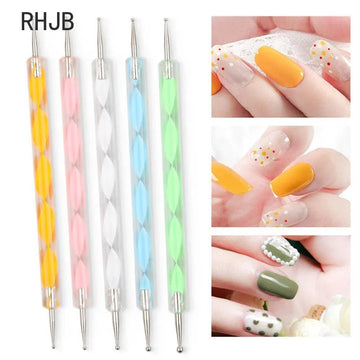 RHJB 5PCS New 3D Uv Gel Art Nail Fingernails, Drill, Fingernail, Punch Tool, Nail Manicure Nail Brush Brush Set - Paola Center