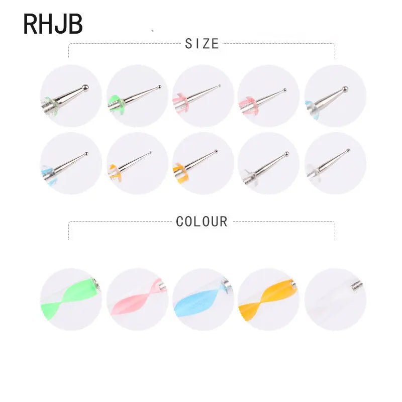 RHJB 5PCS New 3D Uv Gel Art Nail Fingernails, Drill, Fingernail, Punch Tool, Nail Manicure Nail Brush Brush Set - Paola Center