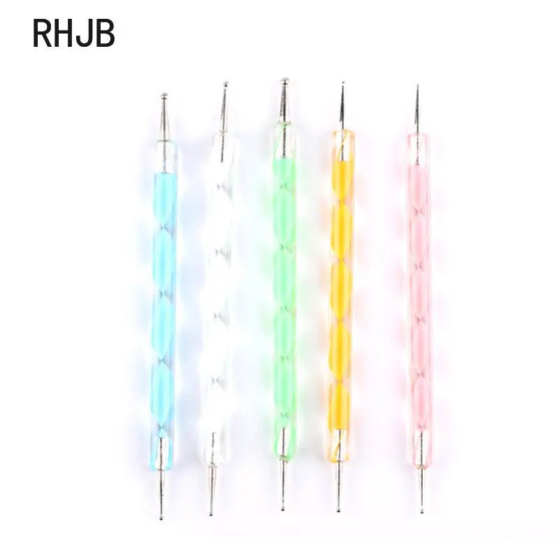 RHJB 5PCS New 3D Uv Gel Art Nail Fingernails, Drill, Fingernail, Punch Tool, Nail Manicure Nail Brush Brush Set - Paola Center