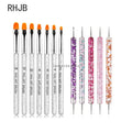 Paola Center flat liner nail pen for home salon with glitter handles and multiple brush sizes for nail art