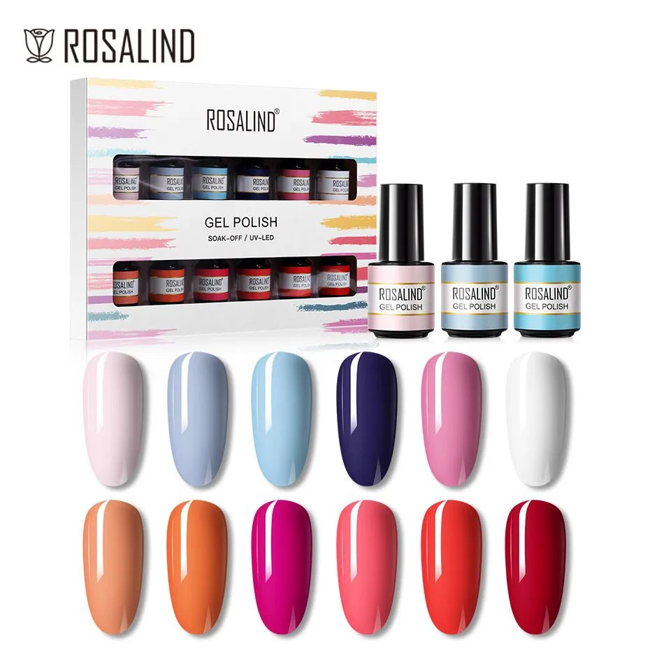 ROSALIND New Gel Nail Polish Set Hybrid Gel Varnishes Nail Kit For Manicure Design Nail Art Semi Permanent Nail Gel Polish Set - Paola Center