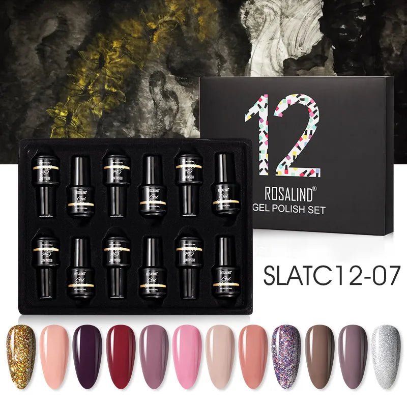 ROSALIND New Gel Nail Polish Set Hybrid Gel Varnishes Nail Kit For Manicure Design Nail Art Semi Permanent Nail Gel Polish Set - Paola Center