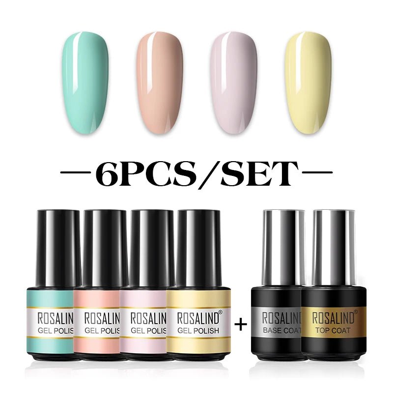 ROSALIND New Gel Nail Polish Set Hybrid Gel Varnishes Nail Kit For Manicure Design Nail Art Semi Permanent Nail Gel Polish Set - Paola Center