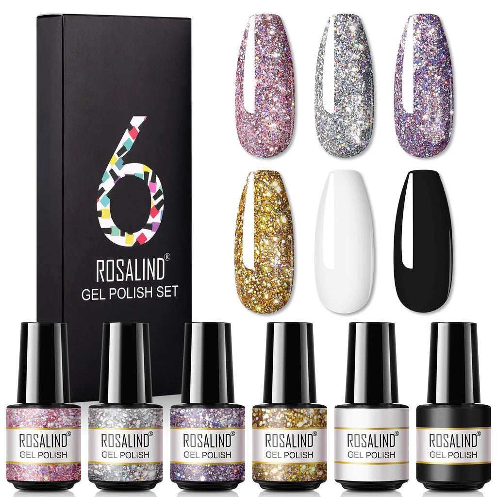 ROSALIND New Gel Nail Polish Set Hybrid Gel Varnishes Nail Kit For Manicure Design Nail Art Semi Permanent Nail Gel Polish Set - Paola Center