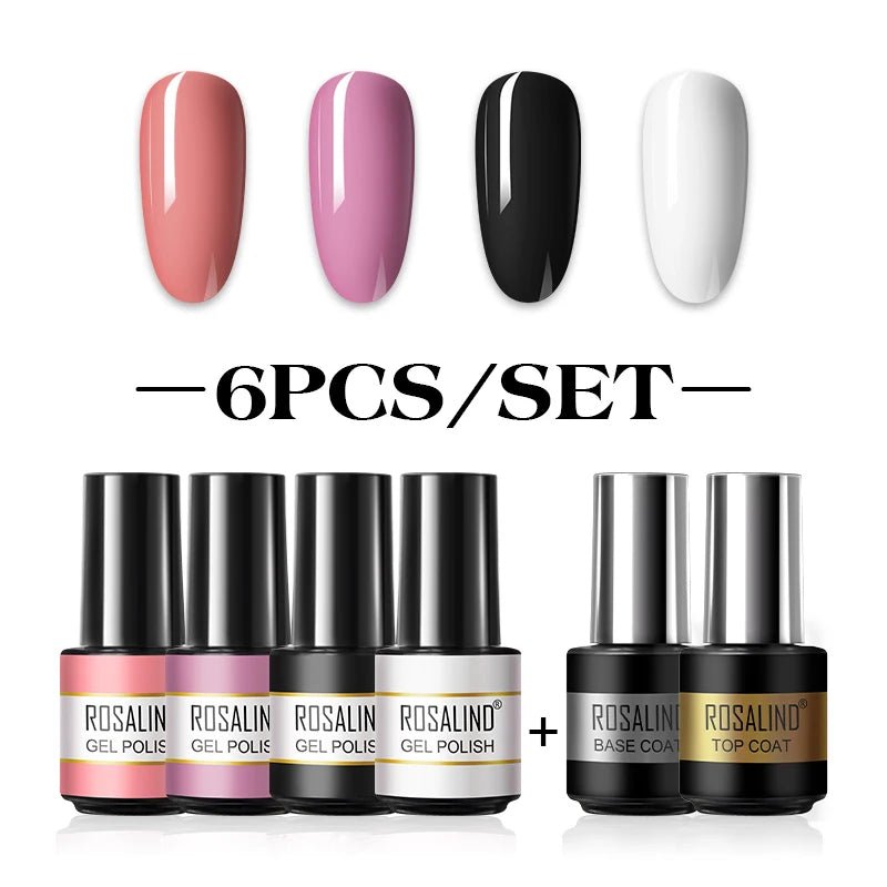 ROSALIND New Gel Nail Polish Set Hybrid Gel Varnishes Nail Kit For Manicure Design Nail Art Semi Permanent Nail Gel Polish Set - Paola Center