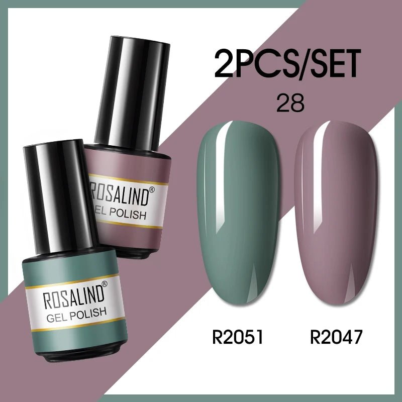 ROSALIND New Gel Nail Polish Set Hybrid Gel Varnishes Nail Kit For Manicure Design Nail Art Semi Permanent Nail Gel Polish Set - Paola Center