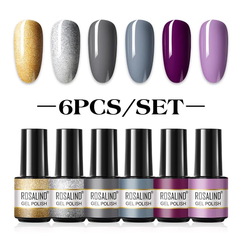 ROSALIND New Gel Nail Polish Set Hybrid Gel Varnishes Nail Kit For Manicure Design Nail Art Semi Permanent Nail Gel Polish Set - Paola Center