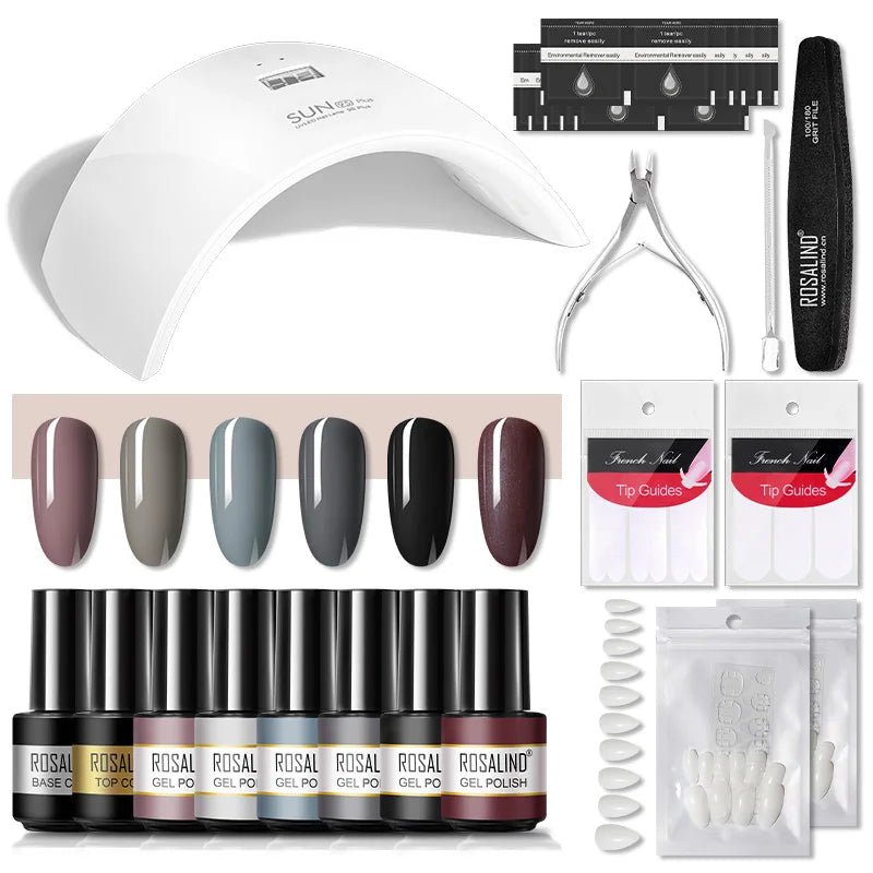 ROSALIND New Gel Nail Polish Set Hybrid Gel Varnishes Nail Kit For Manicure Design Nail Art Semi Permanent Nail Gel Polish Set - Paola Center