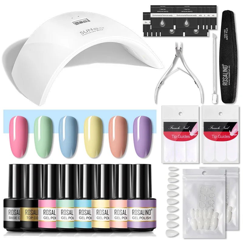 ROSALIND New Gel Nail Polish Set Hybrid Gel Varnishes Nail Kit For Manicure Design Nail Art Semi Permanent Nail Gel Polish Set - Paola Center