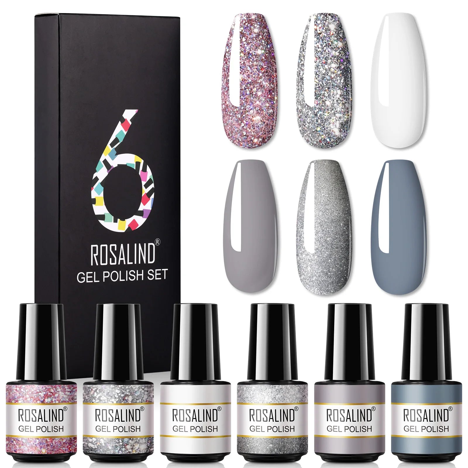 ROSALIND New Gel Nail Polish Set Hybrid Gel Varnishes Nail Kit For Manicure Design Nail Art Semi Permanent Nail Gel Polish Set - Paola Center