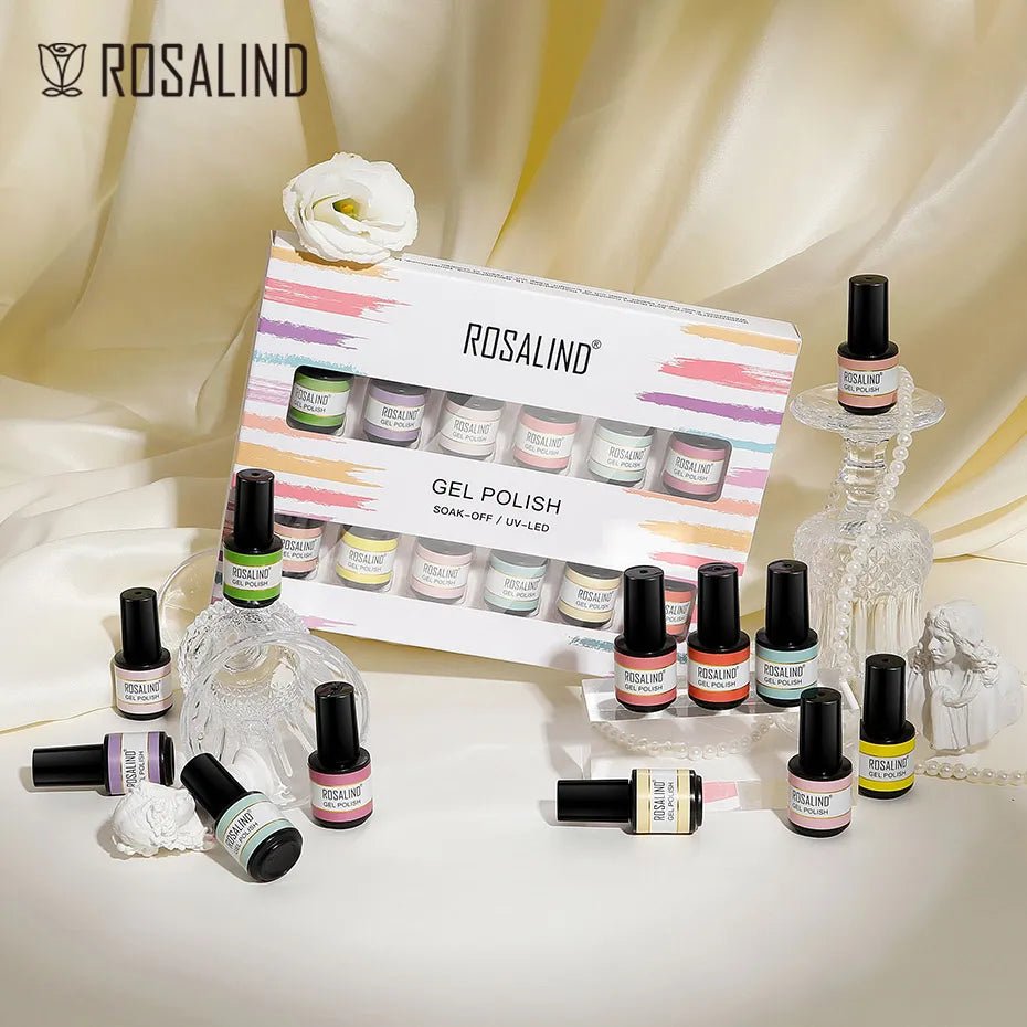 ROSALIND New Gel Nail Polish Set Hybrid Gel Varnishes Nail Kit For Manicure Design Nail Art Semi Permanent Nail Gel Polish Set - Paola Center