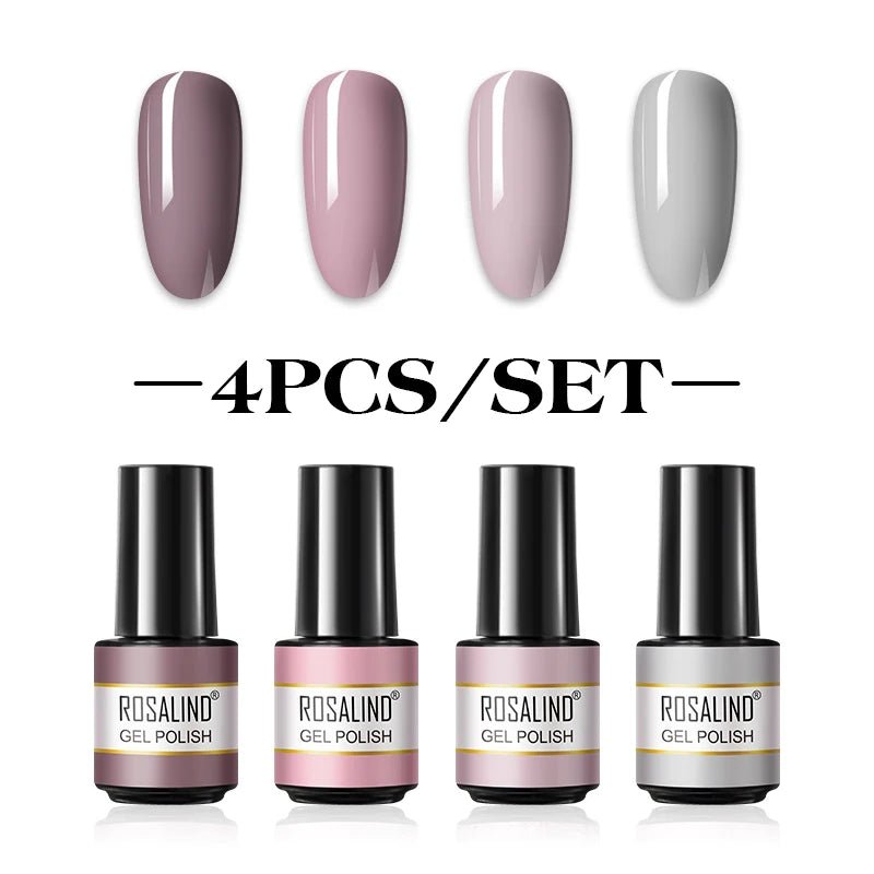 ROSALIND New Gel Nail Polish Set Hybrid Gel Varnishes Nail Kit For Manicure Design Nail Art Semi Permanent Nail Gel Polish Set - Paola Center